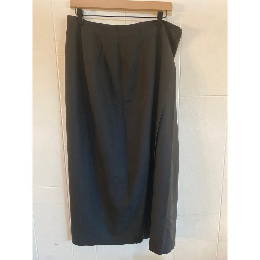 August Silk 100% silk black wrap skirt
